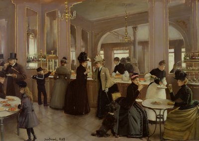 The Pastry Shop Gloppe, Champs Elysees, 1889 by Jean Beraud
