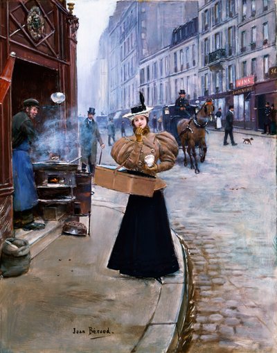 The Roasted Chestnut Seller by Jean Beraud