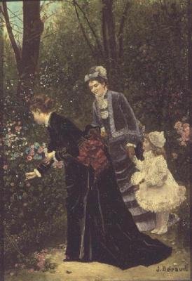 Young Women Picking Flowers, 1885 by Jean Beraud