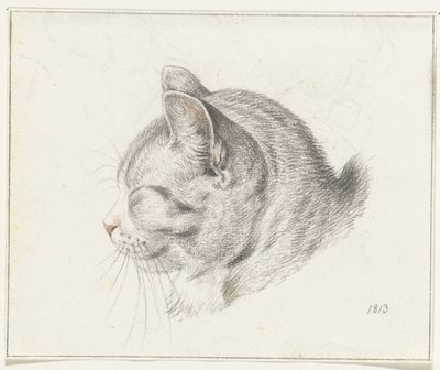 Head of a Cat, Facing Left by Jean Bernard