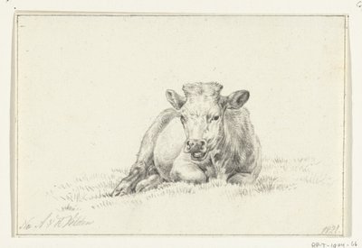 Lying Cow, Front View by Jean Bernard