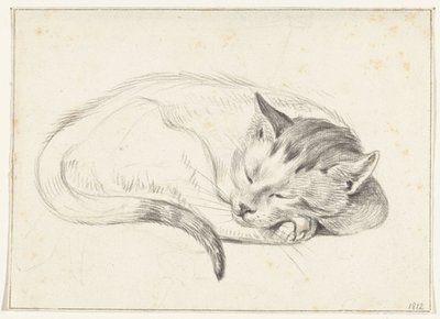 Rolled Up Sleeping Cat by Jean Bernard