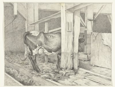 Standing Cow in a Stable, Facing Right by Jean Bernard
