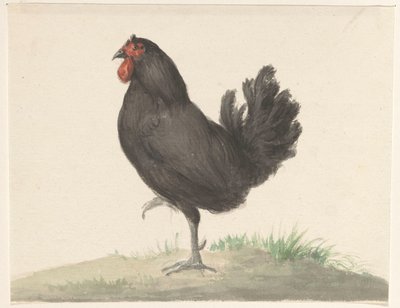 Standing Black Hen by Jean Bernard