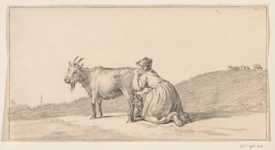 Woman Milking a Goat by Jean Bernard