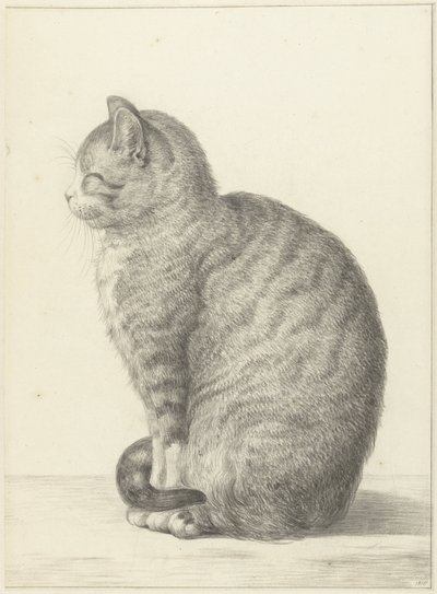 Sitting Cat, Facing Left by Jean Bernard