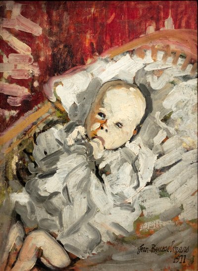 Child in a Cradle by Jean Brusselmans
