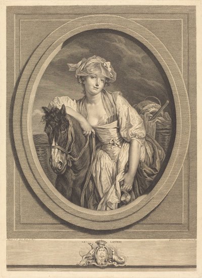 The Milkmaid by Jean Charles Levasseur after Jean Baptiste Greuze