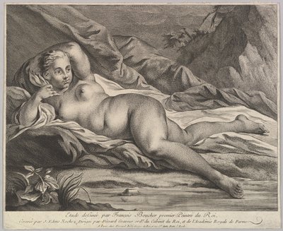 Study of a Reclining Nude by Jean Edme Nochez
