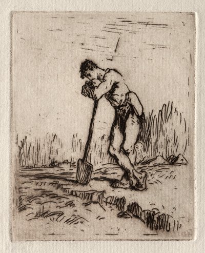 Man Leaning on a Spade by Jean Francois Millet