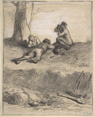 Roadworkers at Lunch, ca. 1850-52 by Jean Francois Millet