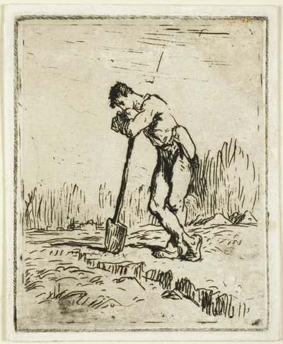 The Man Leaning on His Spade by Jean Francois Millet