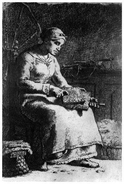 The Wool Carder by Jean Francois Millet