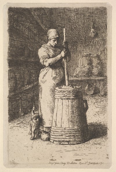 Woman Churning Butter, 1855-56 by Jean Francois Millet