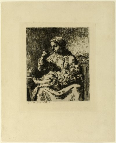 Woman Feeding Her Child by Jean Francois Millet