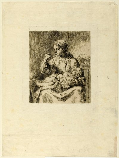 Woman Feeding Her Child by Jean Francois Millet