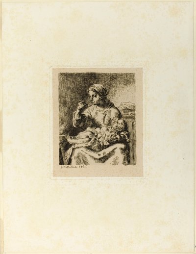 Woman Feeding Her Child by Jean Francois Millet