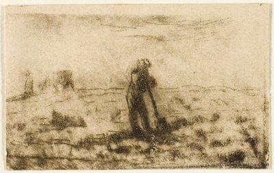 Woman Hanging Out Clothes by Jean Francois Millet