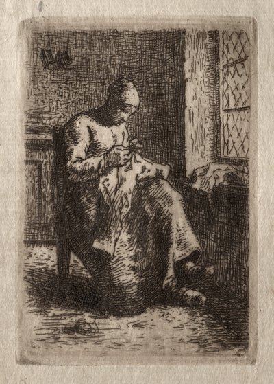 Woman Sewing by Jean Francois Millet