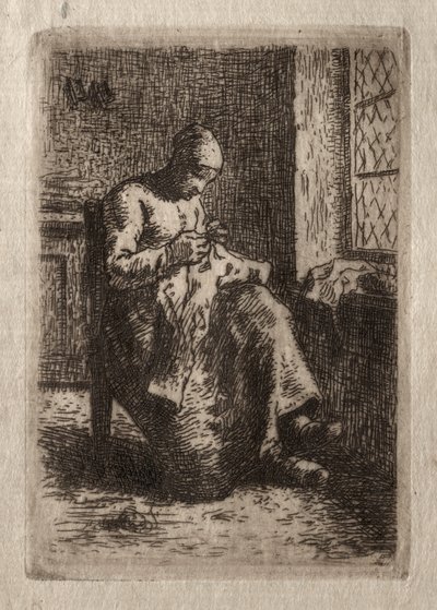 Woman Sewing by Jean Francois Millet