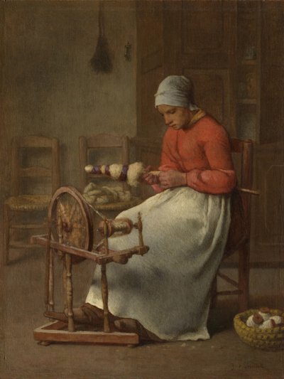 Woman Spinning by Jean Francois Millet