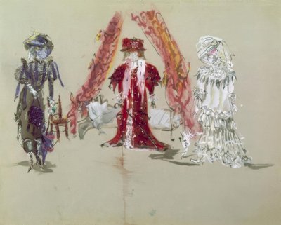 Stage Design with Figurines for the Premiere by Jean Giraudox