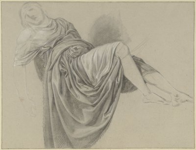 Drapery Study of a Lying Woman by Jean Grandjean