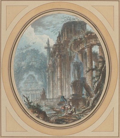 Garden Capriccio with Antique Ruins by Jean Henry Alexandre Pernet