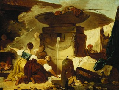 The Washerwomen at the Fountain by Jean Honore Fragonard