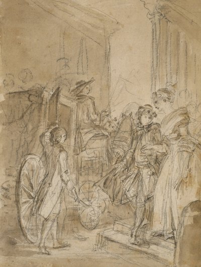 The Departure by Coach by Jean Honore Fragonard