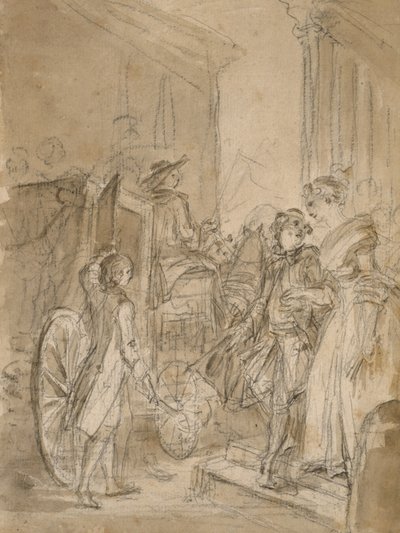 The Departure by Coach by Jean Honore Fragonard