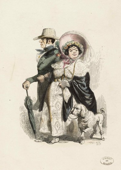 A Rentier and His Wife, 1840 by Jean Jacques Grandville