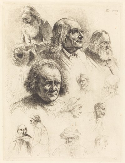 Thirteen Studies of Heads by Jean Jacques de Boissieu