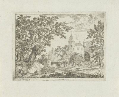 Castle in a Landscape by Jean Joseph Hanson