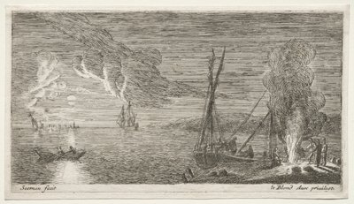 A Bonfire and Moonlight by Jean Le Blond