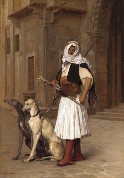 Anaute with Two Whippet Dogs, 1867 by Jean Leon Gerome