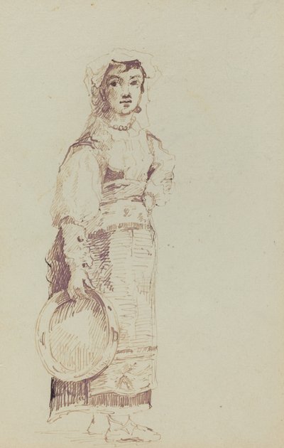 Woman with a Tambourine by Jean Louis Ernest Meissonier