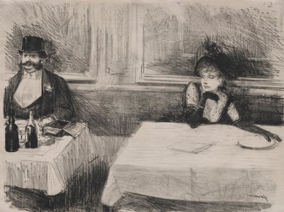 At the Restaurant by Jean Louis Forain