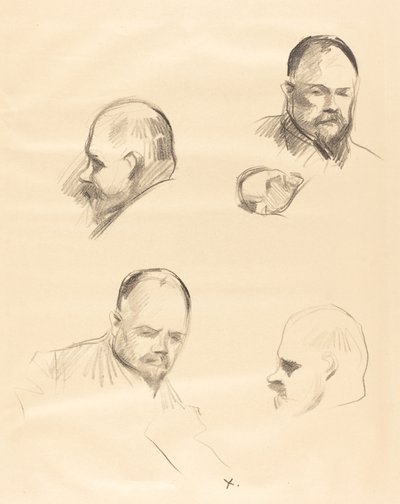 Four Sketches of Ambroise Vollard by Jean Louis Forain