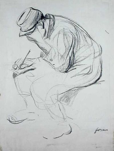 Soldier Writing by Jean Louis Forain