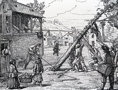 The planting of the Maypole by Jean Mariette