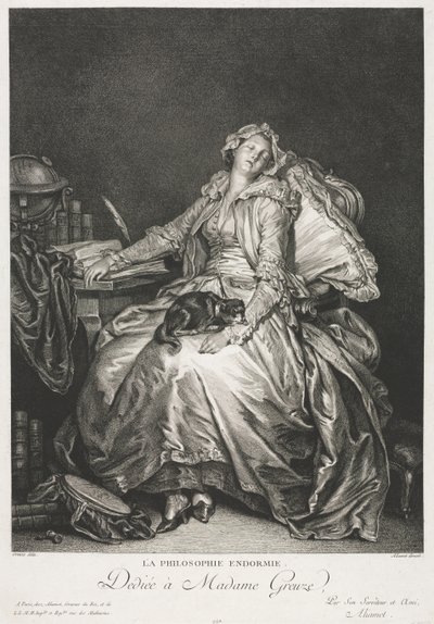 Madame Greuze Asleep by Jean Michel the Younger Moreau