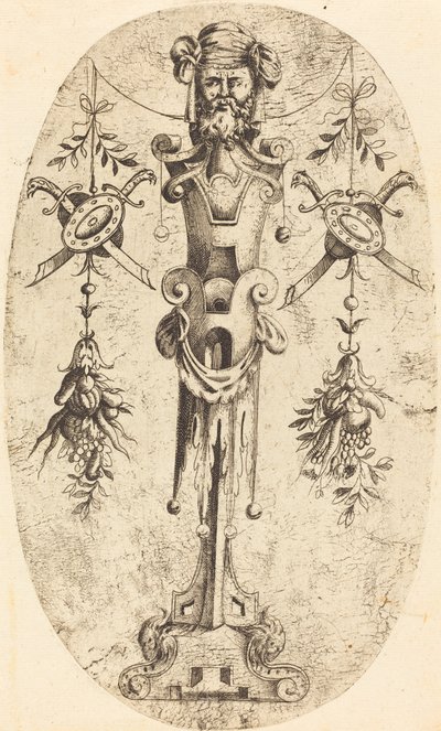 Bearded Head on a Pedestal by Jean Mignon