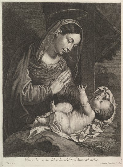 The Virgin Adoring the Child Jesus by Jean Morin