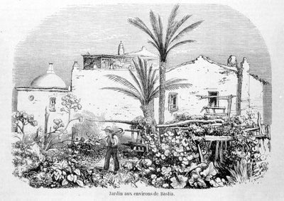 Gardens Around Bastia. Engraving by Laurens by Jean Paul Laurens