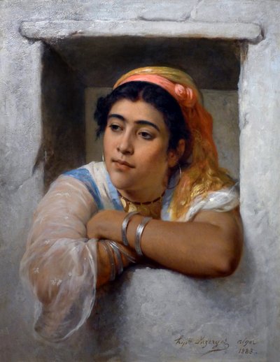 At the Window by Jean Raymond Hippolyte Lazerges