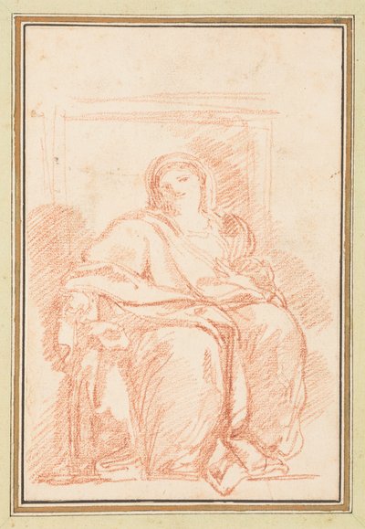 Seated Female Figure in Robes by Jean Robert Ango