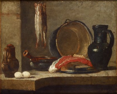 Still Life of Kitchen Utensils, c1733-1734 by Jean Baptiste Simeon Chardin