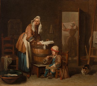 Woman Doing Wash by Jean Baptiste Simeon Chardin