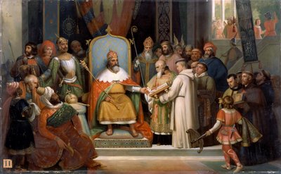 Charlemagne Receives Alcuin, 780 by Jean Victor Schnetz